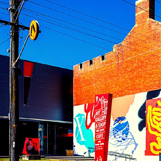 Maitland Regional Art Gallery on High Street has a colourful wall mural