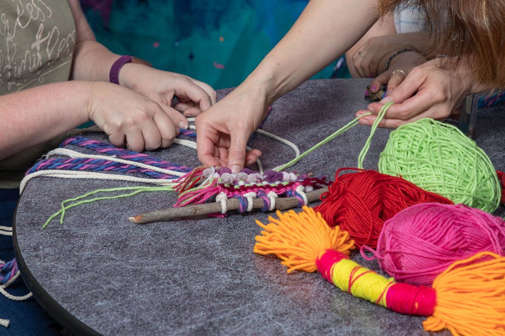 Mai-Wel provides mentoring to people in a broad range of creative art styles, including fibre art and weaving.