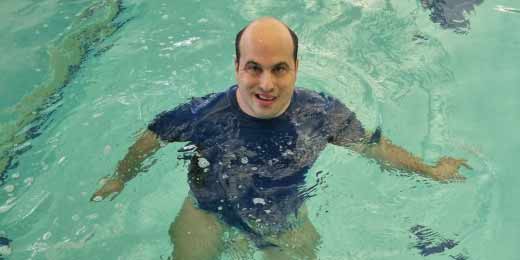 Man swimming in the pool