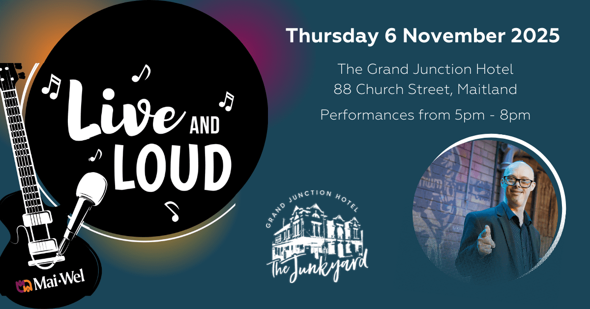 Mai-Wel Live and Loud Thursday 6 November 2025 The Grand Junction Hotel. Performances from 5pm - 8pm
