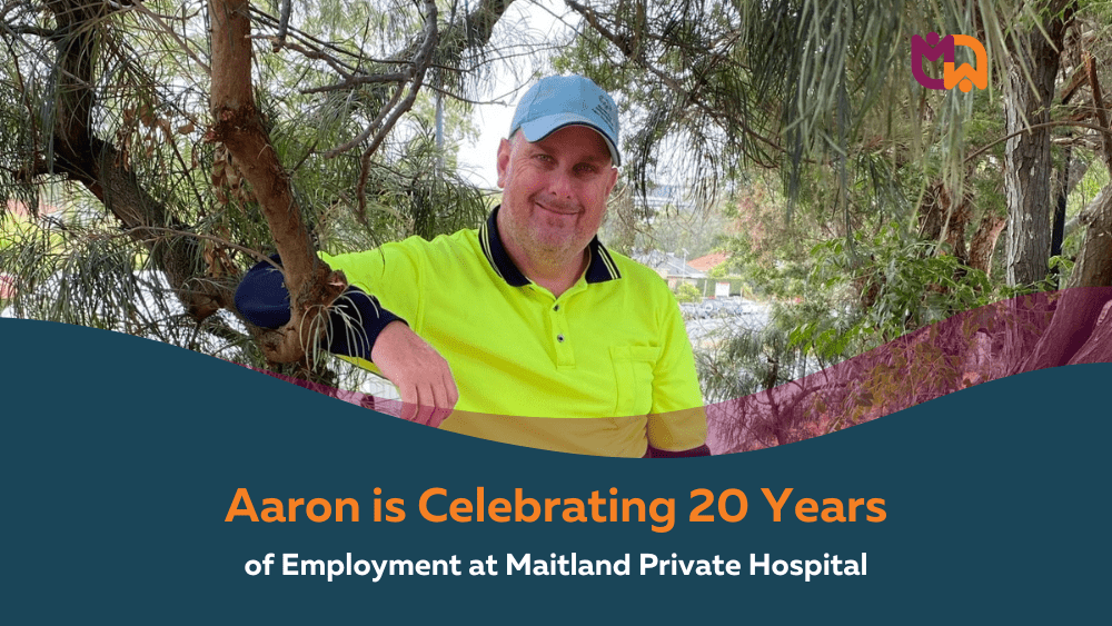 Aaron is Celebrating 20 Years of Employment at Maitland Private Hospital